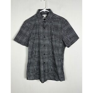 Reiss Maximum Slim Fit Short Sleeve Button‎ Down Collared Shirt Mens Size Large